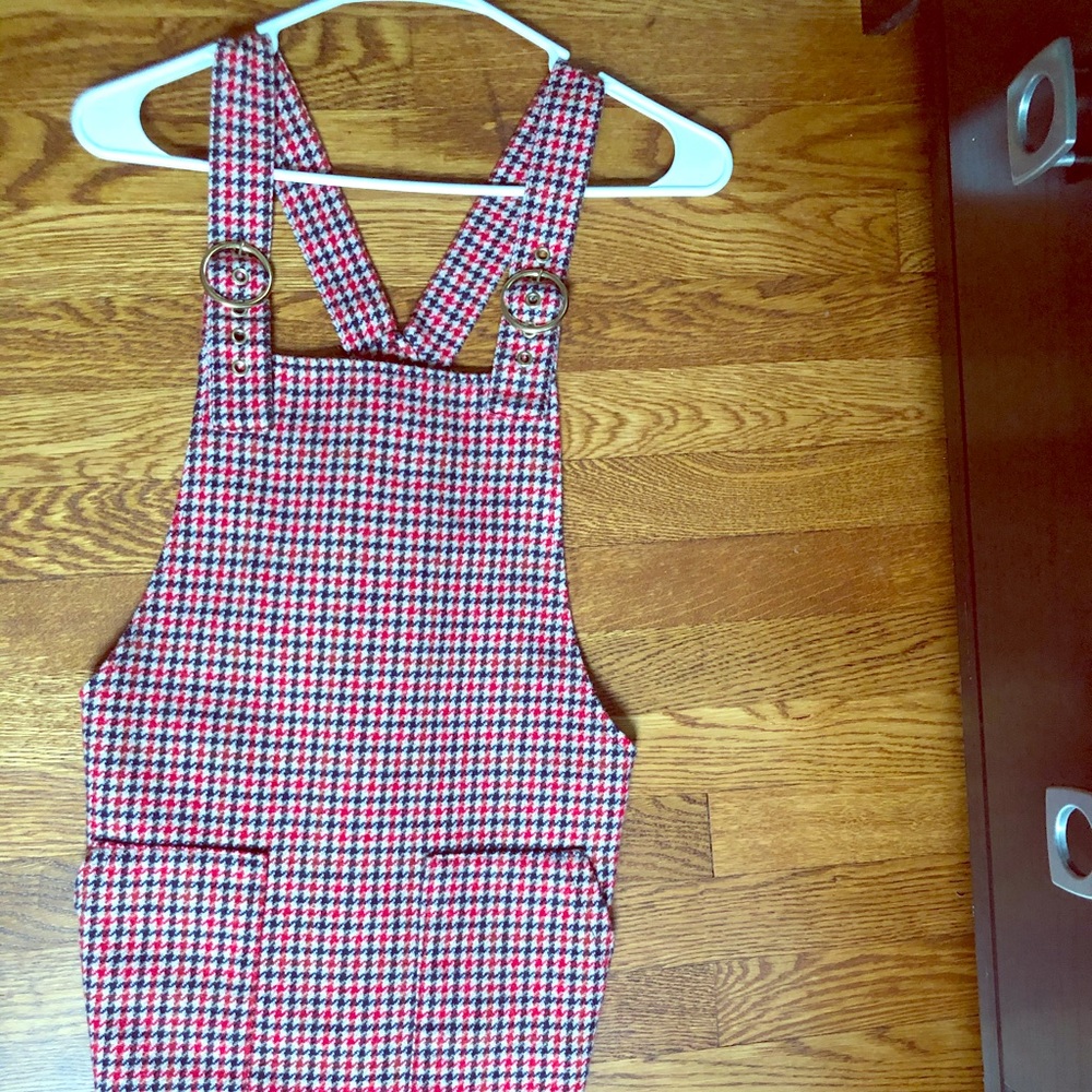 Plaid Overall Dress